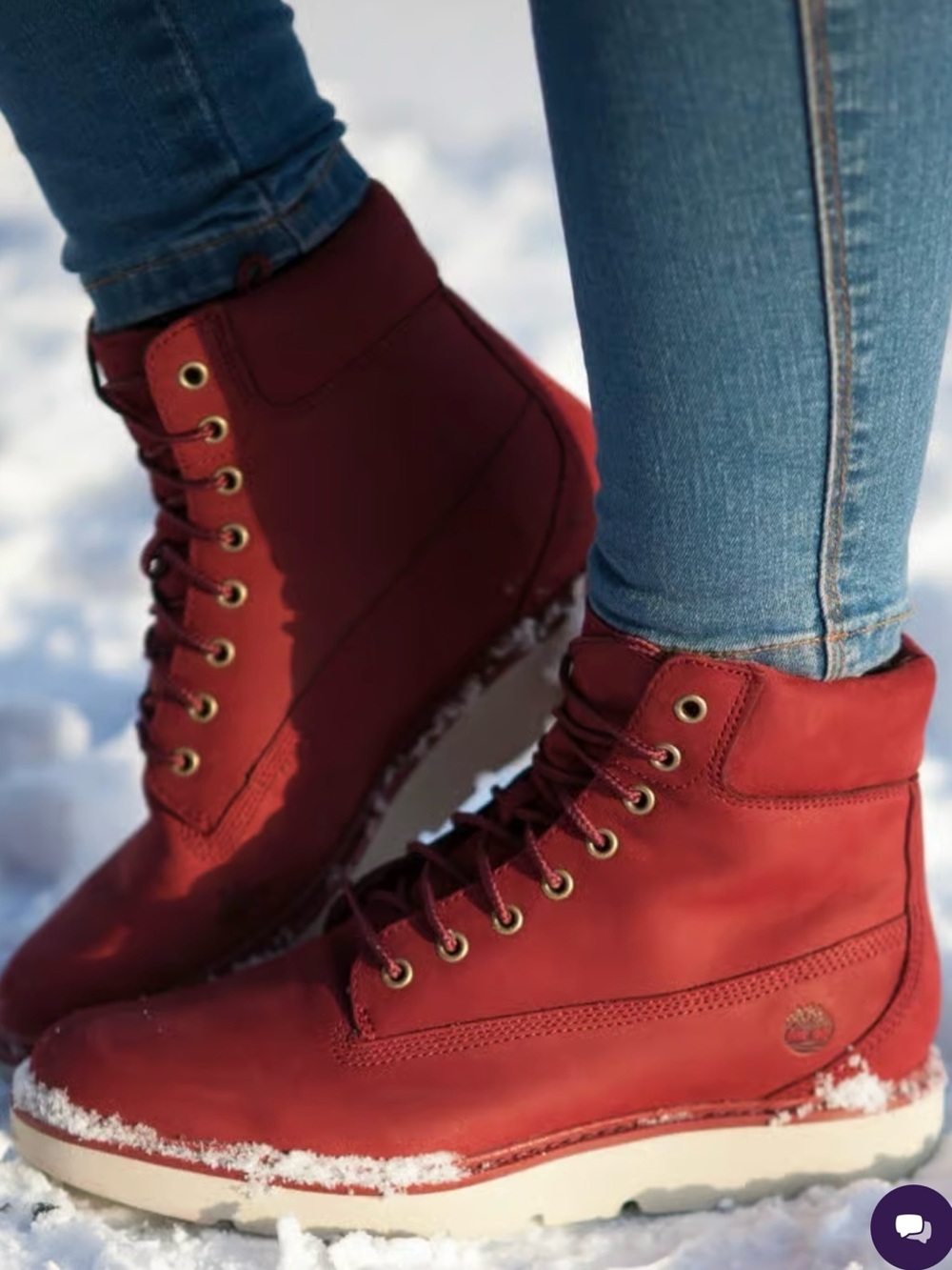 Timberland Kenniston 6-inch lace up nubuck burgundy leather booties size 8